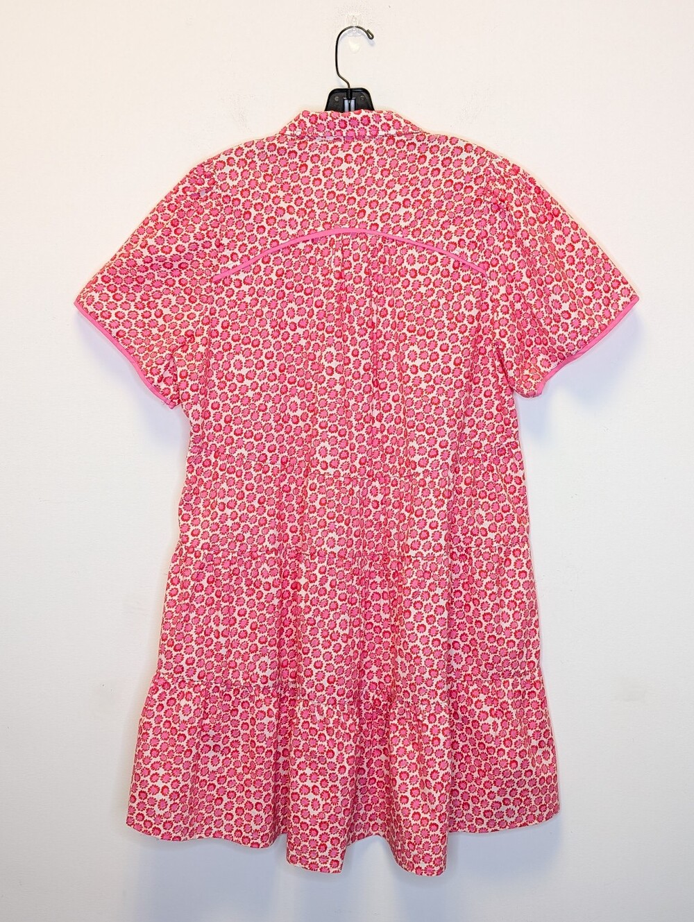 Umgee Pink Printed Collared Tiered Mini Dress - Picture 11 of 16